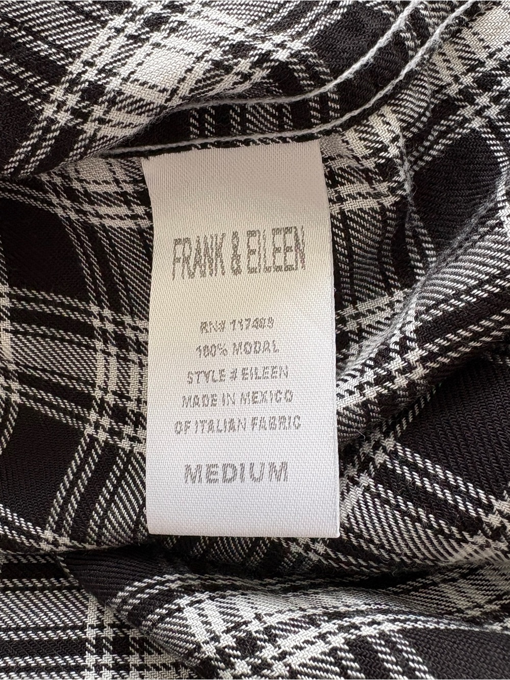 Frank & Eileen Plaid Black and White Casual Button-Down Shirt - Picture 5 of 9